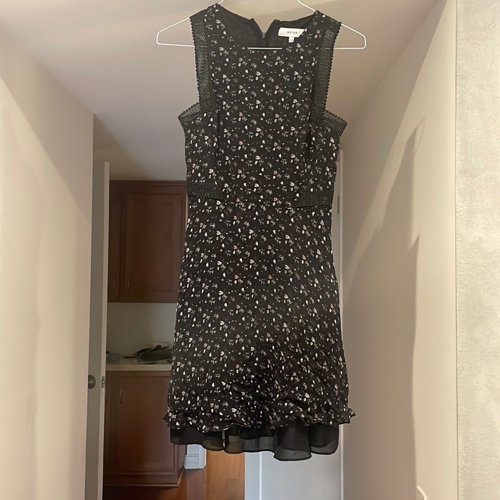 Reiss black floral dress